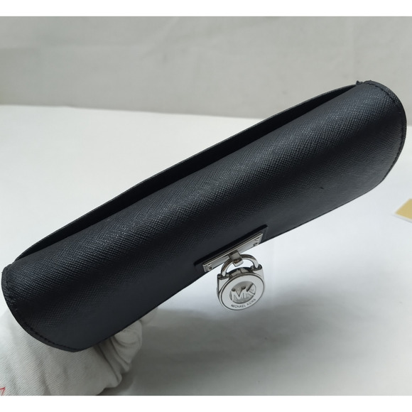 Michael Kors Hamilton Black Leather Lock Credit Card Bifold Wallet - Picture 4 of 16